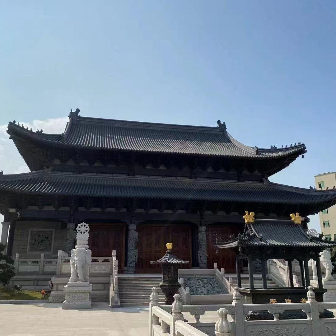 园林琉璃瓦寺庙筒瓦古建瓦现场安装